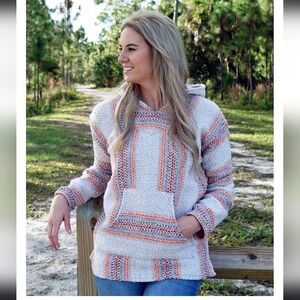 Earth Ragz Baja Joe Mexican Hoodie Pastel Cayenne. Size Small